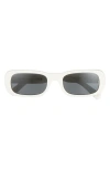 Miu Miu 53mm Rectangular Sunglasses In White