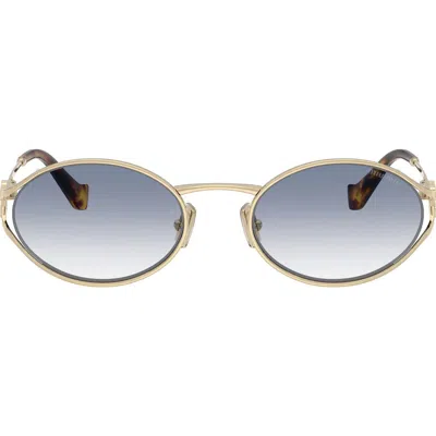 Miu Miu 54mm Gradient Oval Sunglasses In Gold/clear Gradient/blue
