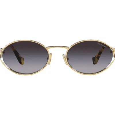 Miu Miu 54mm Gradient Oval Sunglasses In Gray