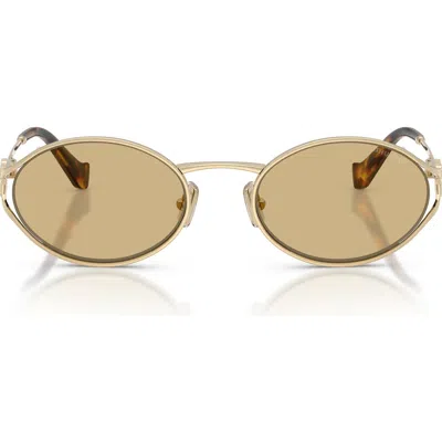 Miu Miu 54mm Gradient Oval Sunglasses In Pale Gold/yellow