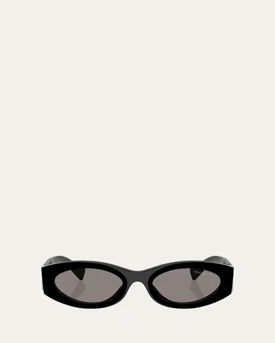 Miu Miu 54mm Oval Sunglasses In Black