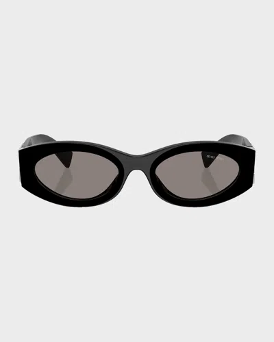 Miu Miu 54mm Oval Sunglasses In Black