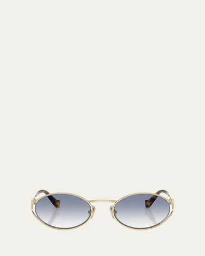 Miu Miu 54mm Oval Sunglasses In Transparent