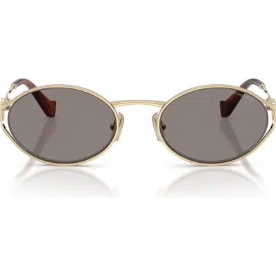 Miu Miu 54mm Oval Sunglasses In Metallic