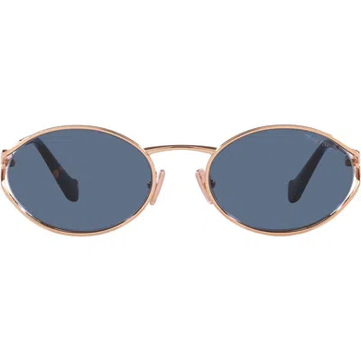 Miu Miu 54mm Oval Sunglasses In Pink Gold