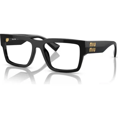 Miu Miu 54mm Rectangle Optical Glasses In Black