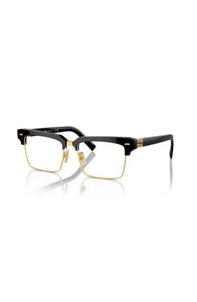 Miu Miu 54mm Rectangle Optical Glasses In Black