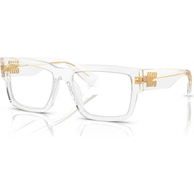 Miu Miu 54mm Rectangle Optical Glasses In Transparent