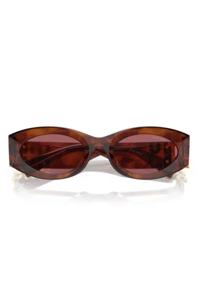 Miu Miu 54mm Rectangular Sunglasse In Dark Violet