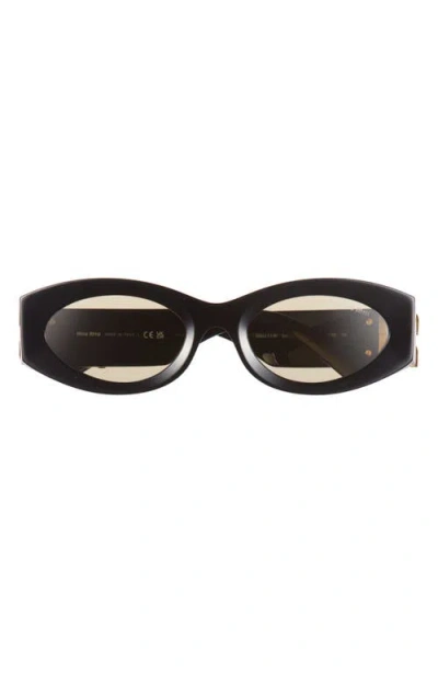 Miu Miu 54mm Rectangular Sunglasses In Black
