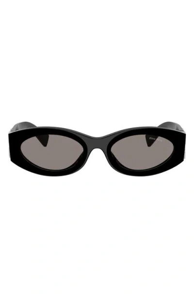 Miu Miu 54mm Rectangular Sunglasses In Black