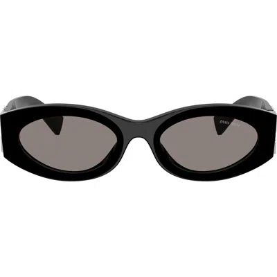 Miu Miu 54mm Rectangular Sunglasses In Black/dark Grey