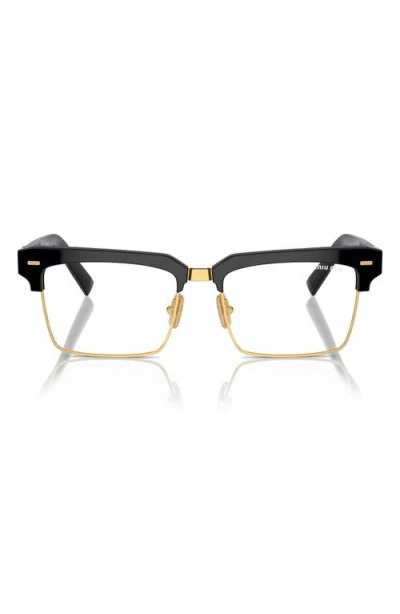 Miu Miu 54mm Square Blue Light Blocking Glasses In Black