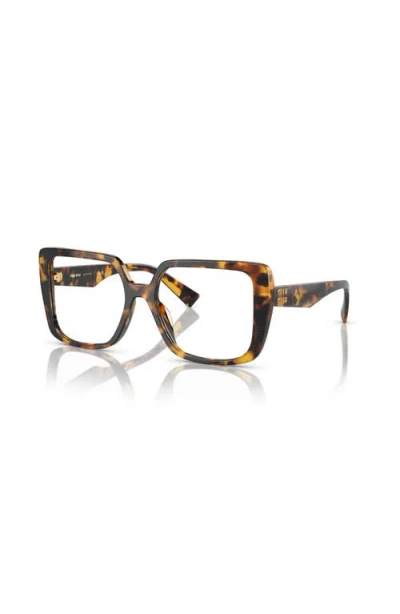 Miu Miu 54mm Square Optical Glasses In Brown
