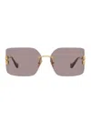 Miu Miu Runway Rimless Square Metal Sunglasses
