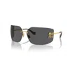 Miu Miu Mu 54ys 80 Rimless Titanium Wrap Sunglasses In 5ak5s0