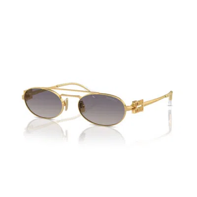 Miu Miu Oro Metal Sunglasses In Gold