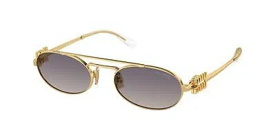 Pre-owned Miu Miu 54zs Sunglasses 5ak30c Gold 100% Authentic In Grey Gradient Mirror