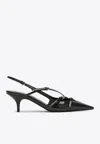 Miu Miu Buckle-embellished Slingback Pumps In Black