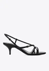 Miu Miu Miumiu Women Patent Leather Sandals With Buckles In Black
