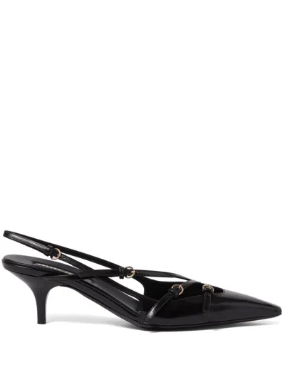 Miu Miu Show Kitten Heel Slingback Pump In Black