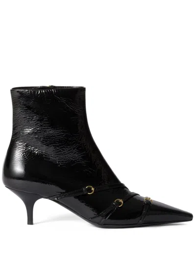 Miu Miu 55mm Leather Boots In Nero