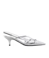 Miu Miu 55 Metallic Leather Slingback Pumps