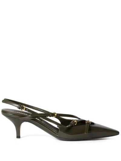 MIU MIU 55MM LEATHER SLINGBACK PUMPS