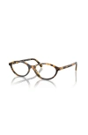 Miu Miu 55mm Oval Optical Glasses In Brown