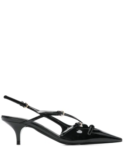 Miu Miu 55mm Buckle-embellished Slingblack Pumps In Black