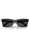 Miu Miu 55mm Rectangular Sunglasses In Black