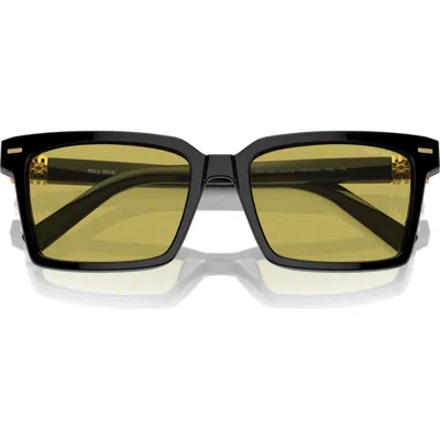 Miu Miu 55mm Rectangular Sunglasses In Black