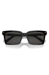 Miu Miu 55mm Rectangular Sunglasses In Black/ Dark Grey