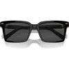Miu Miu 55mm Rectangular Sunglasses In Black/ Dark Grey