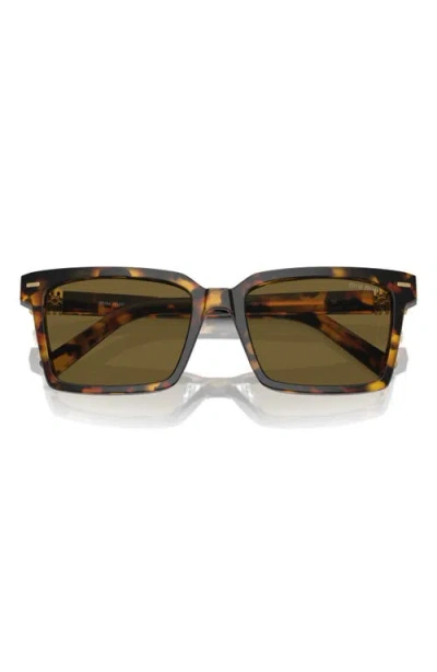 Miu Miu 55mm Rectangular Sunglasses In Blond Havana