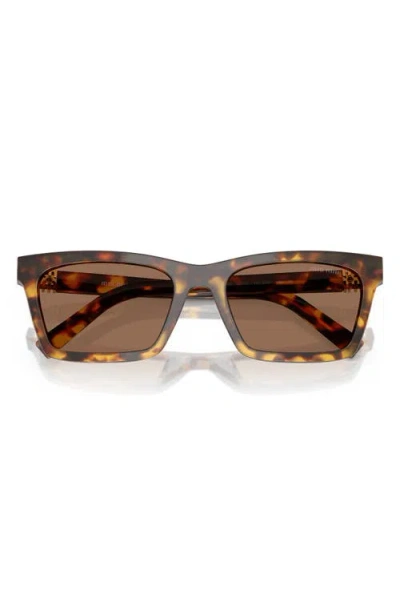 Miu Miu 55mm Rectangular Sunglasses In Honey Havana