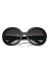 Miu Miu Mu 11ys Logo Round Acetate Sunglasses In Black