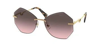 Pre-owned Miu Miu 55xs Sunglasses 7oe146 Gold 100% Authentic In Pink Gradient Grey