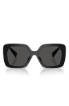 Miu Miu 56mm Butterfly Sunglasses In Black