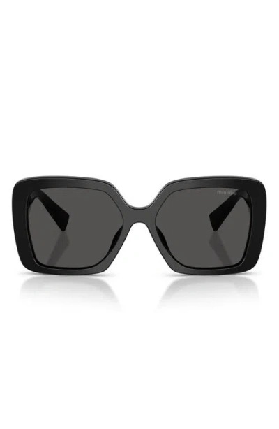 Miu Miu 56mm Butterfly Sunglasses In Black