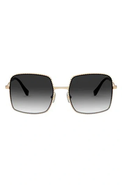 Miu Miu 56mm Gradient Rectangular Sunglasses In Antique Gold/grey Gradient