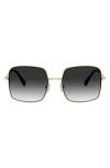 Miu Miu 56mm Gradient Rectangular Sunglasses In Antique Gold/grey Gradient