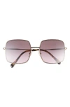 Miu Miu 56mm Gradient Rectangular Sunglasses In Pale Gold