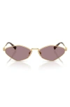 Miu Miu Metal Geometric Oval Sunglasses In Lite Brown