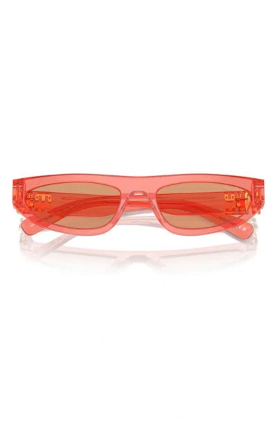 Miu Miu 56mm Irregular Sunglasses In Red/orange Solid