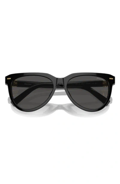 Miu Miu 56mm Phantos Sunglasses In Black/ Dark Grey