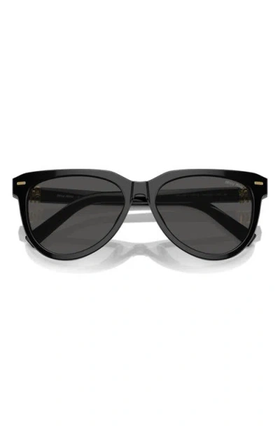 Miu Miu 56mm Phantos Sunglasses In Black/ Dark Grey