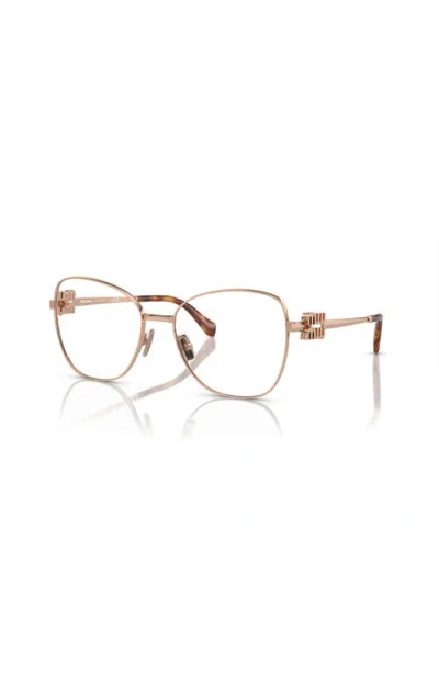 Miu Miu 56mm Pilot Optical Glasses In Pink