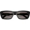 Miu Miu 56mm Rectangular Sunglasses In Black