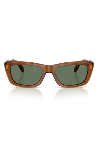 Miu Miu 56mm Rectangular Sunglasses In Brown